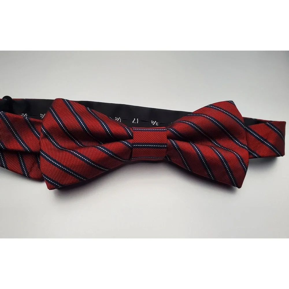 Wembley Polyester Bow Tie Red Blue‎ White Checked 2